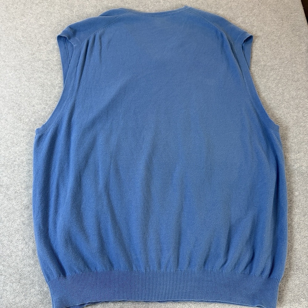 Jos A. Bank Leadbetter Golf Sweater  EST Mens XXL Blue 100% Cotton VNeck Knit - Picture 7 of 7